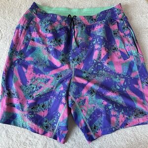 Birddogs Boom Men's L Classic "Baysiders" Gym Shorts Lined 9" Pink Purple Green